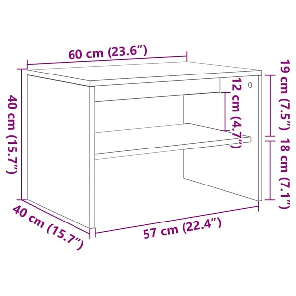vidaXL TV-benk gammelt tre 60x40x40 cm konstruert tre