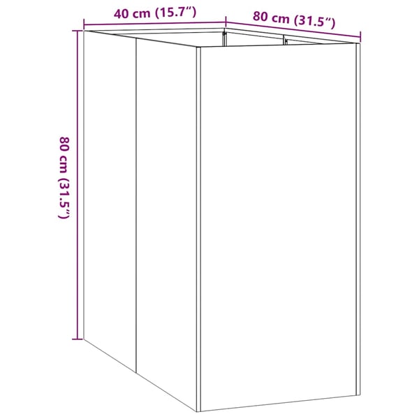 vidaXL plantekasse 40x80x80 cm stål sort