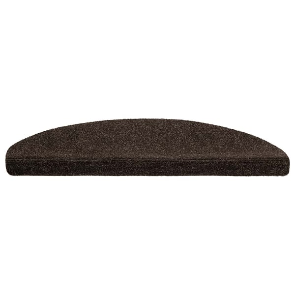 vidaXL Trappematter selvklebende 20 stk 65x21x4 cm mørkebrune halvrund store