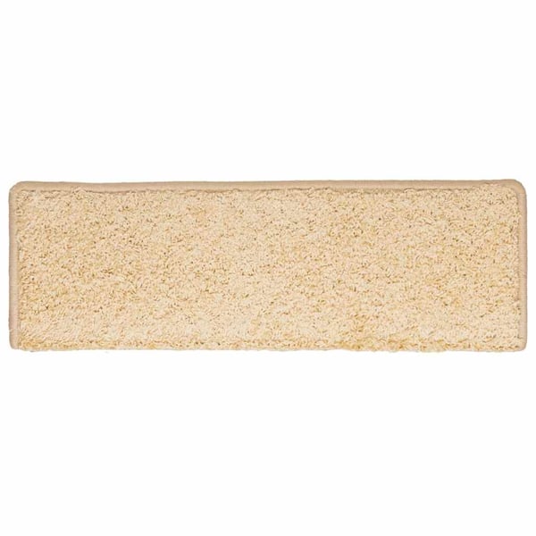 vidaXL trappemåtter 30 stk. 65x21x4 cm cremefarvede rektangulære kanter