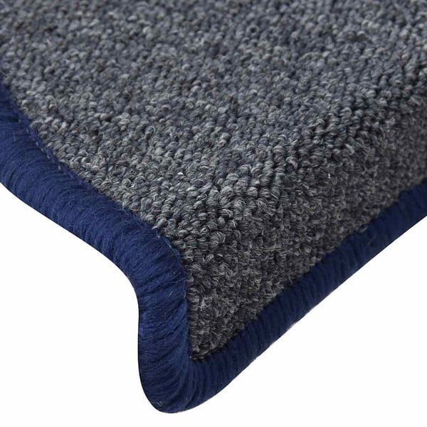 vidaXL Trappematter 30 stk 56x17x3 cm mørkegrå og blå halvrund