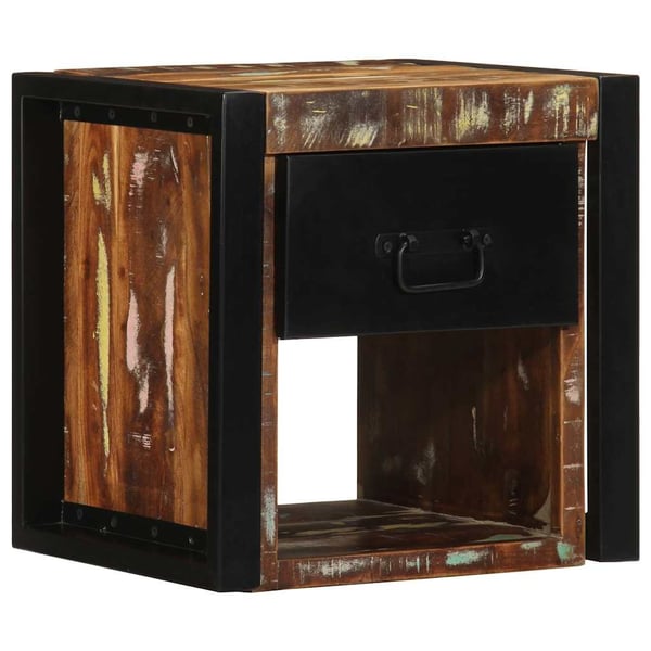 vidaXL Nattbord 2 stk flerfarget 40x35x40 cm gjenvunnet heltre