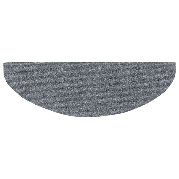 vidaXL Trappematter selvklebende 30 stk 65x21x4 cm lysegrå halvrund store
