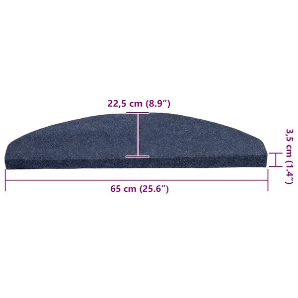 vidaXL Selvklebende trappematter 30 stk blå 65x22,5x3,5 cm