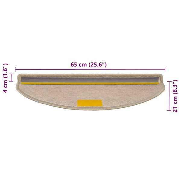 vidaXL Selvklebende trappematter sisal 30 stk 65x21x4 cm mørk beige