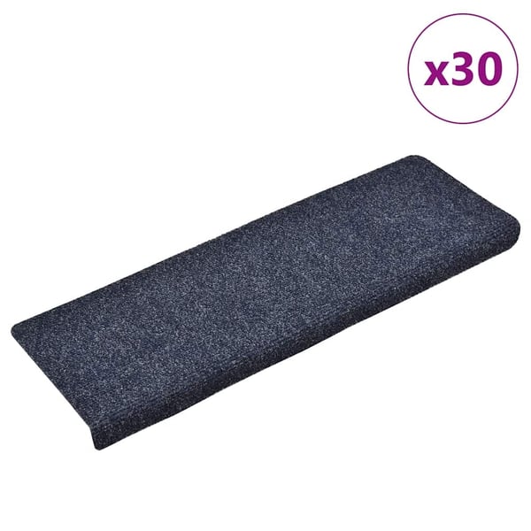 vidaXL Trappematter selvklebende 30 stk 65x21x4 cm blå rektangulær kant