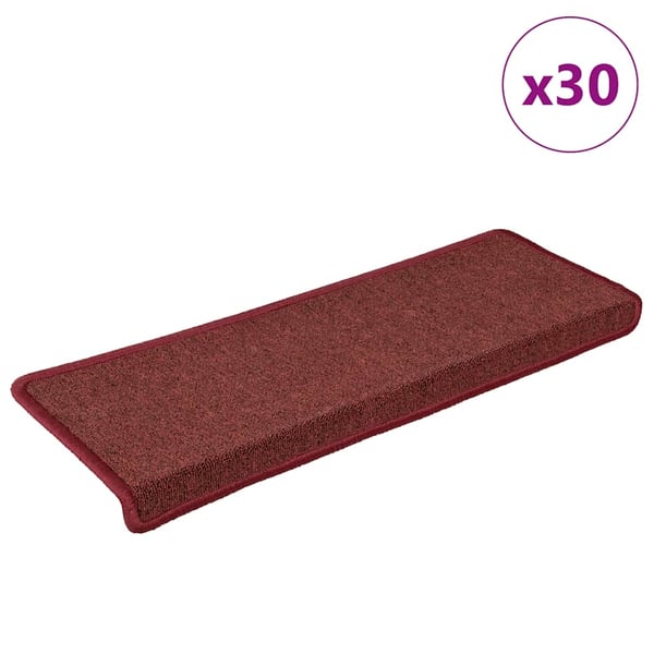vidaXL Trappematter 30 stk 65x21x4 cm bordeaux rektangulær kant