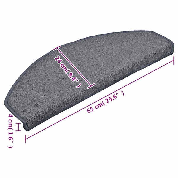 vidaXL Trappematter 30 stk 65x24x4 cm lysegrå og blå halvrund store