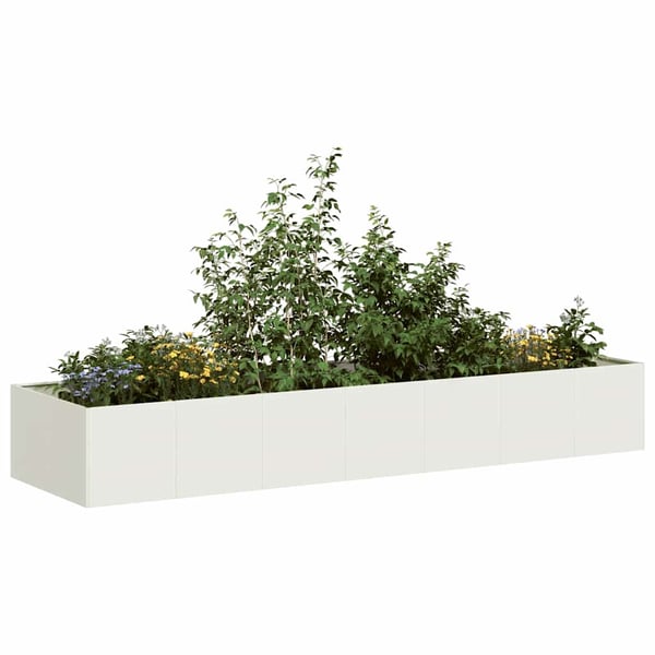 vidaXL Plantekasse hvit 280x80x40 cm stål