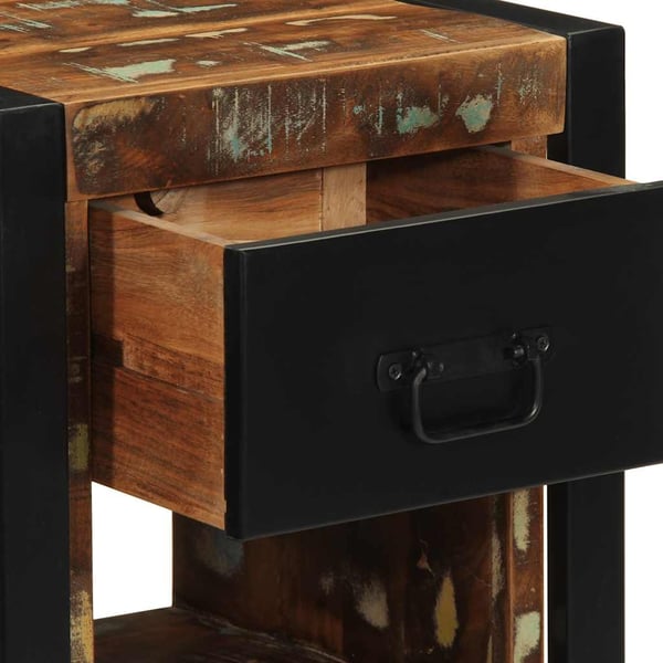 vidaXL Nattbord flerfarget 40x35x40 cm gjenvunnet heltre