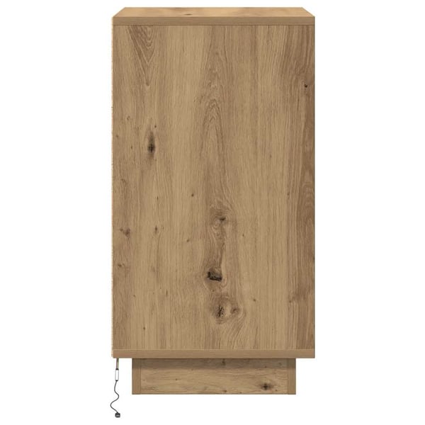 vidaXL Nattbord med LED-lys artisan eik 38x34x65 cm