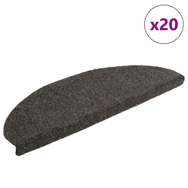 vidaXL Itsekiinnittyvät porrasmatot 20 kpl antrasiitti 65x21x4 cm