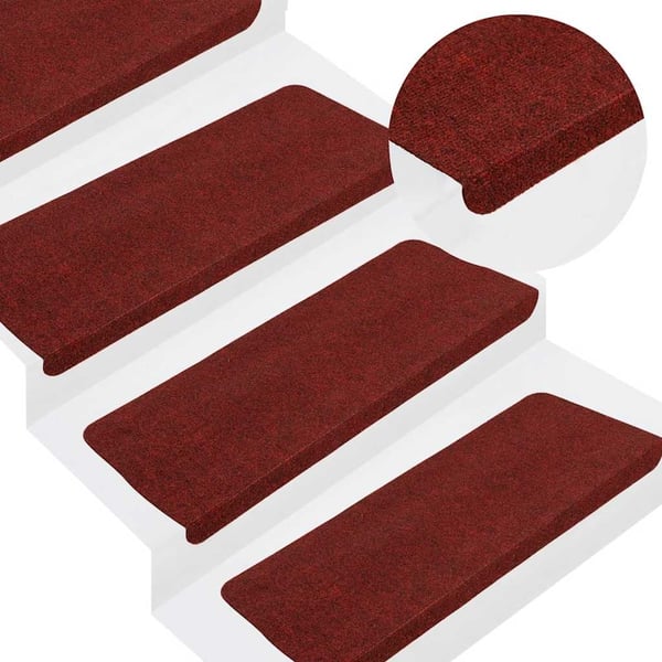 vidaXL Porrasmatot Itsekiinnittyvät 30 kpl Punainen 65x24,5x3,5 cm