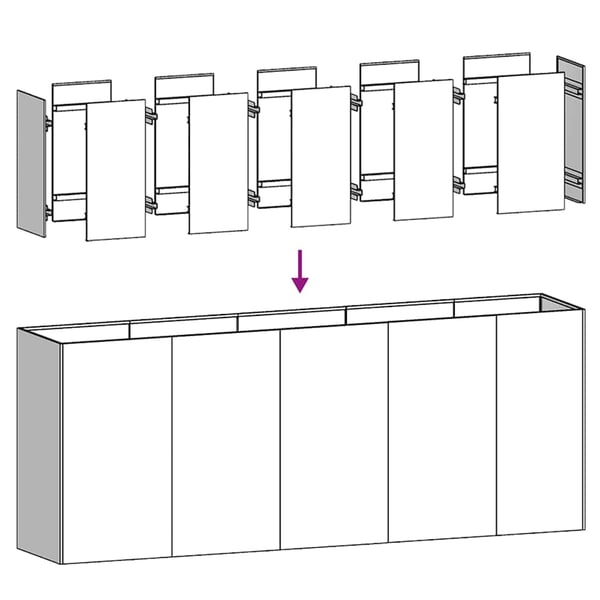 vidaXL Plantekasse antrasitt 200x40x80 cm kaldvalset stål