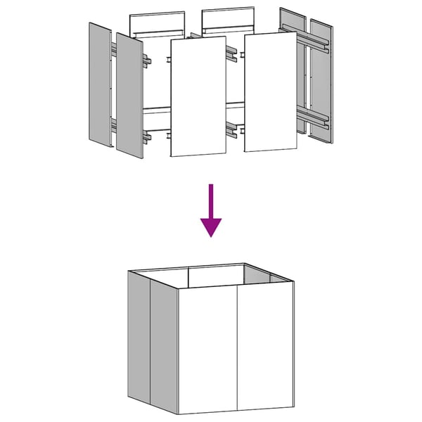 vidaXL Plantekasse svart 80x80x80 cm stål