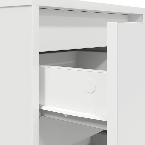 vidaXL Nattbord med LED-lys hvit 38x34x65 cm