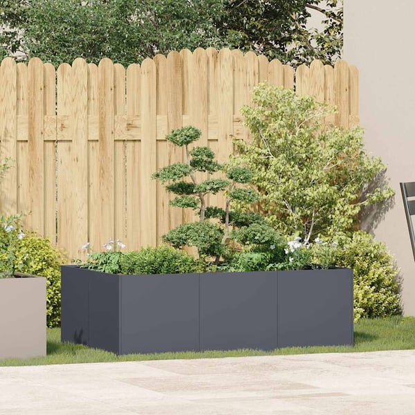 vidaXL Plantekasse antrasitt 120x80x40 cm stål