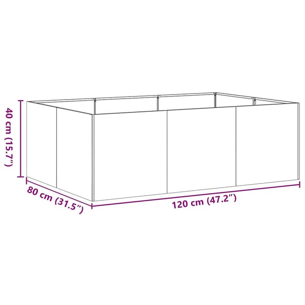 vidaXL Plantekasse antrasitt 120x80x40 cm stål