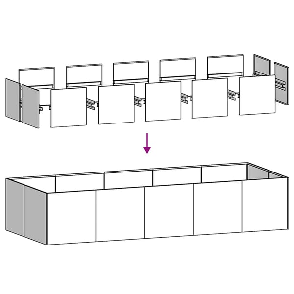 vidaXL Plantekasse hvit 200x80x40 cm stål