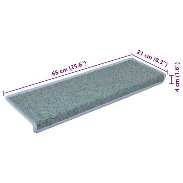 vidaXL Trappmattor 30 st 65x21x4 cm havsblå rektangulär kant