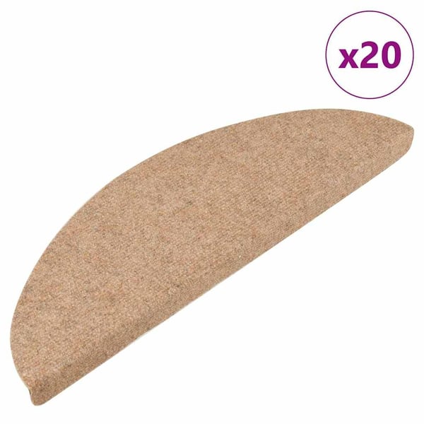 vidaXL Itsekiinnittyvät porrasmatot 20 kpl beige 65x22,5x3,5 cm