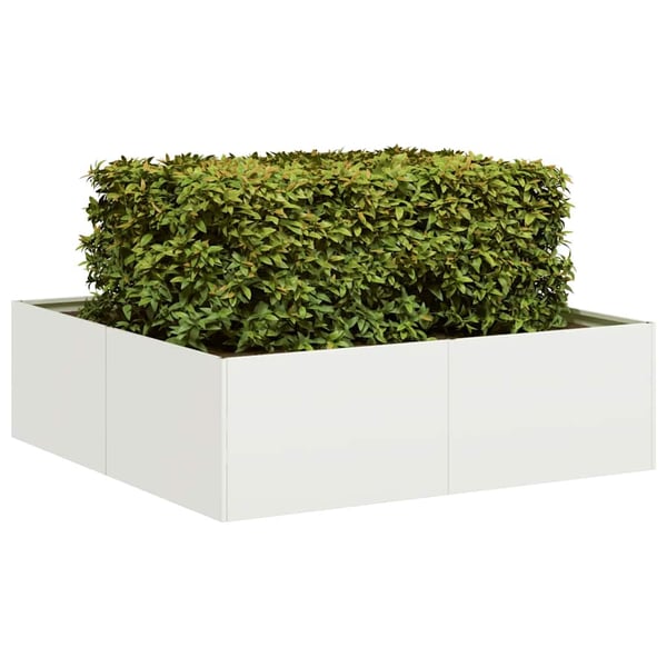 vidaXL Plantekasse hvit 100x100x30 cm stål
