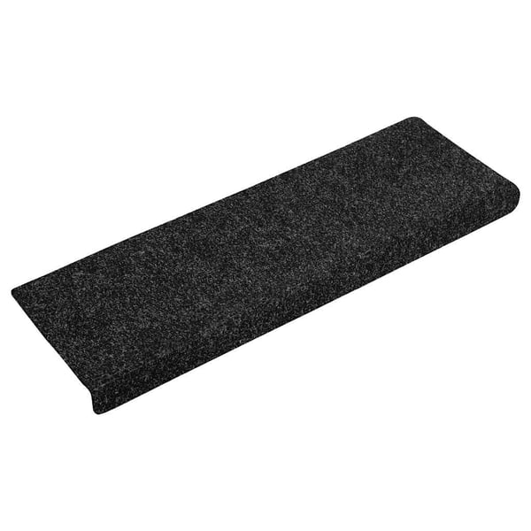 vidaXL Trappematter selvklebende 30 stk 65x21x4 cm svart rektangulær kant