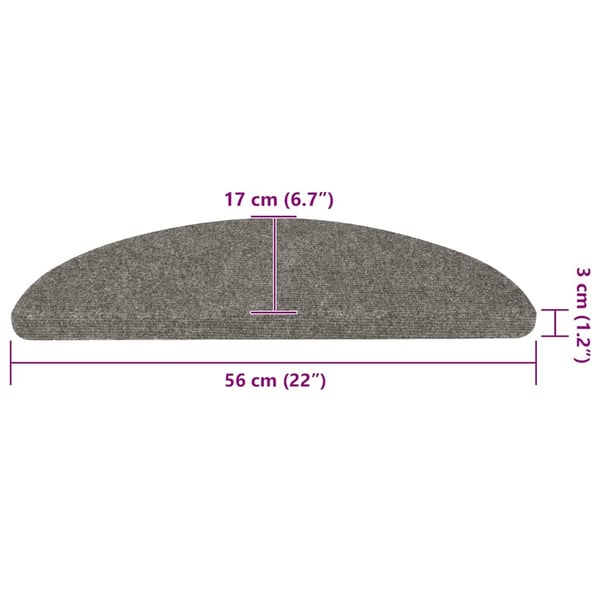 vidaXL Selvklebende trappematter 30 stk grå 56x17x3 cm