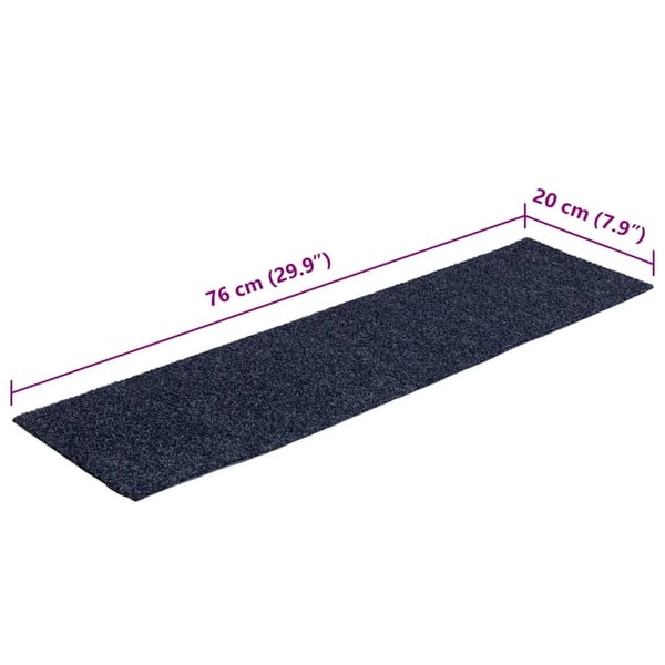 vidaXL Trappematter selvklebende 30 stk 76x20 cm gråblå rektangulære