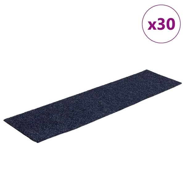 vidaXL Trappematter selvklebende 30 stk 76x20 cm gråblå rektangulære