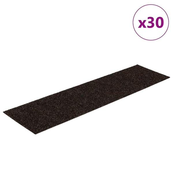 vidaXL Trappematter selvklebende 30 stk 76x20 cm mørkebrune rektangulære