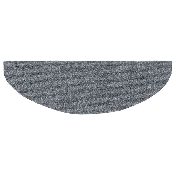 vidaXL Trappematter selvklebende 20 stk 65x21x4 cm lysegrå halvrund store