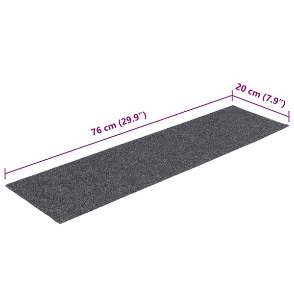 vidaXL Trappematter selvklebende 30 stk 76x20 cm lysegrå rektangulære