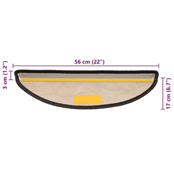 vidaXL Selvklebende trappematter sisal 30 stk 56x17x3 cm antrasitt