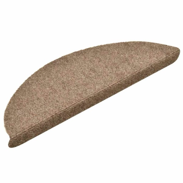 vidaXL Trappematter selvklebende 30 stk 56x17x3 cm beige halvrund