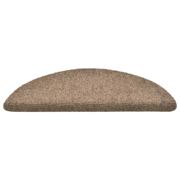 vidaXL Trappematter selvklebende 30 stk 56x17x3 cm beige halvrund