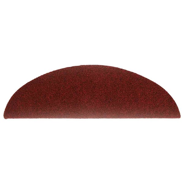 vidaXL trappemåtter selvklæbende 30 stk. 56x17x3 cm bordeauxrød halvrunde