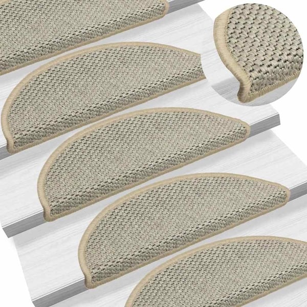 vidaXL Selvklebende trappematter sisal 30 stk 56x17x3 cm lysegrønn