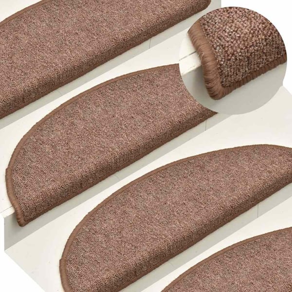 vidaXL Trappematter 30 stk 56x17x3 cm brune halvrund