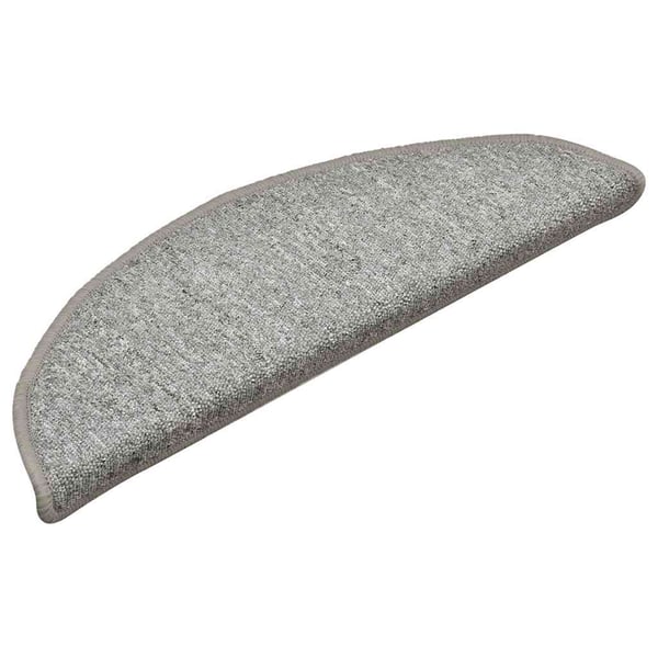 vidaXL trappemåtter 30 stk. 56x17x3 cm lysegrå halvrunde