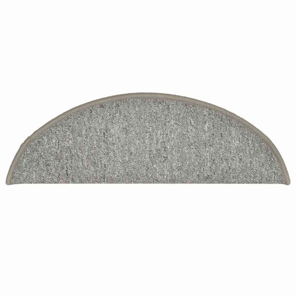 vidaXL trappemåtter 30 stk. 56x17x3 cm lysegrå halvrunde