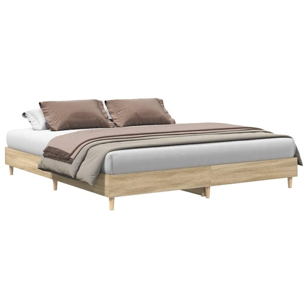 vidaXL sengestel uden madras 200x200 cm konstrueret træ sonoma-eg
