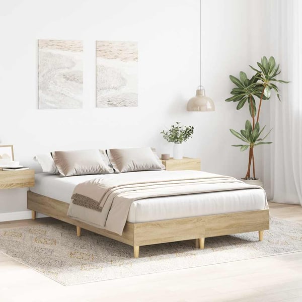 vidaXL Sengeramme uten madrass sonoma eik 120x190 cm konstruert tre