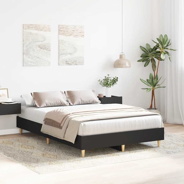 vidaXL sengestel uden madras 120x190 cm konstrueret træ sort