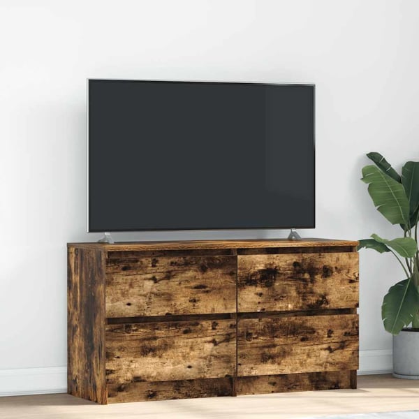 vidaXL TV-benk røkt eik 100x35x54 cm konstruert tre