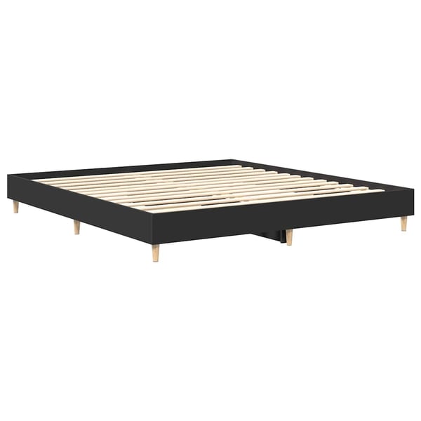 vidaXL sengestel uden madras 200x200 cm konstrueret træ sort
