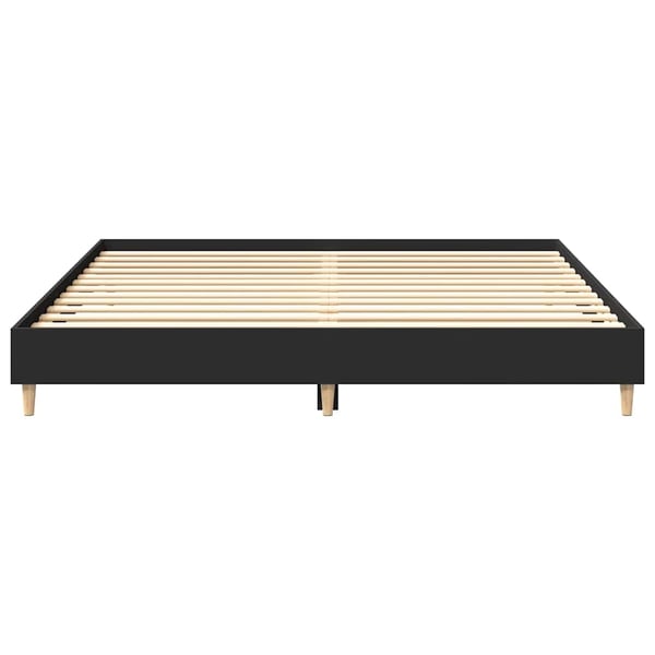 vidaXL sengestel uden madras 200x200 cm konstrueret træ sort