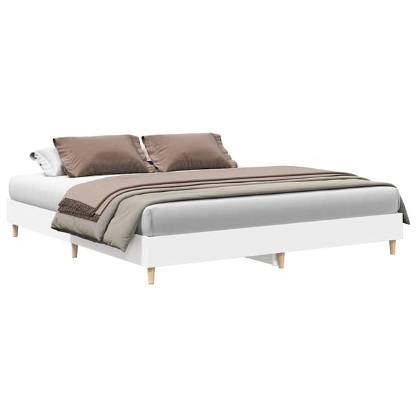 vidaXL sengestel uden madras 200x200 cm konstrueret træ hvid
