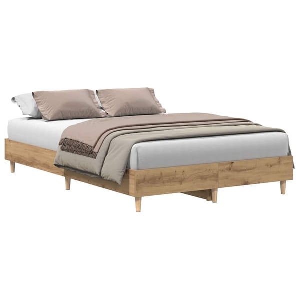 vidaXL Sengeramme uten madrass artisan eik 140x190 cm konstruert tre
