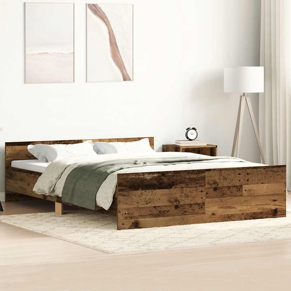 vidaXL Sengeramme uten madrass gammelt tre 150x200 cm konstruert tre